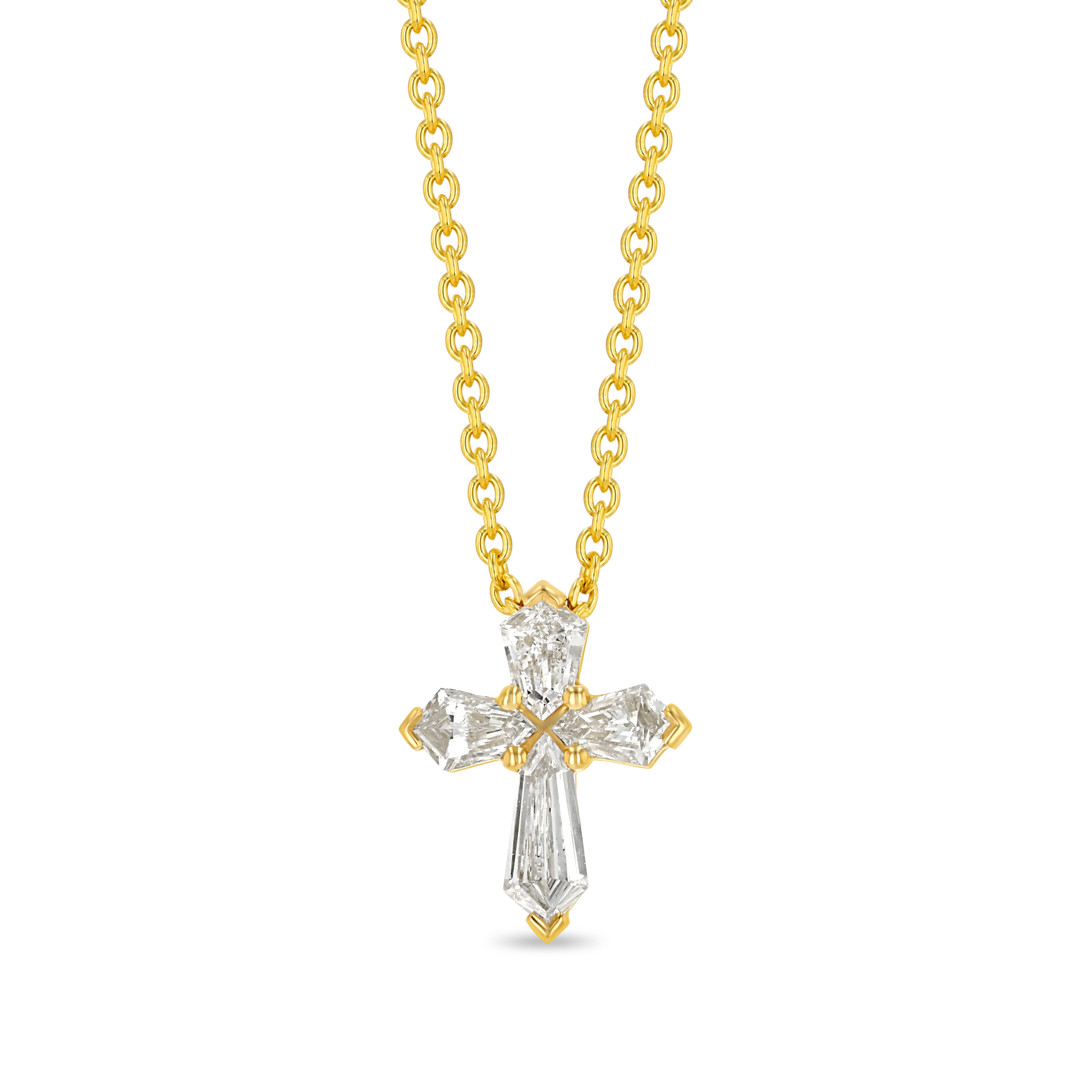 14K Gold Diamond Cross Necklace - Religious Jewelry - Gianni Deloro