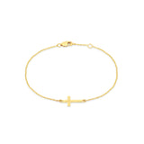 14K Gold Sideways Cross Bracelet - Gianni Deloro