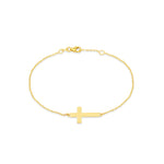14K Gold Sideways Cross Bracelet - Gianni Deloro