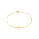 14K Gold Sideways Cross Bracelet - Gianni Deloro