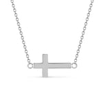 14K Gold Sideways Cross Necklace - Cross Chain for Women - Gianni Deloro
