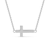 14K Gold Sideways Cross Necklace - Cross Chain for Women - Gianni Deloro