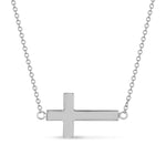 14K Gold Sideways Cross Necklace - Cross Chain for Women - Gianni Deloro