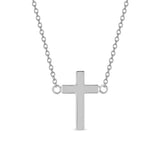 14K Plain Gold Cross Pendant Necklace - Crucifix Jewelry - Gianni Deloro