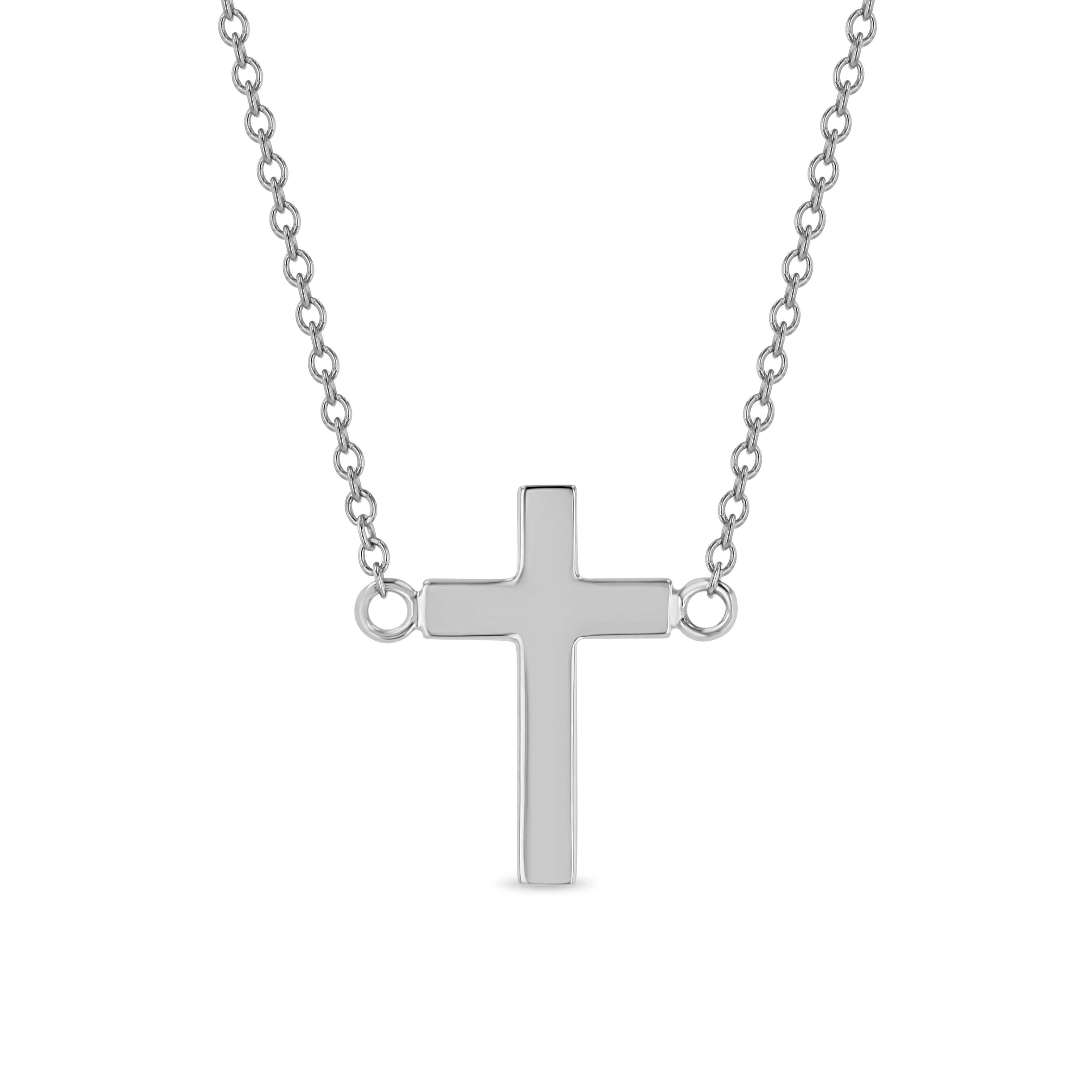 14K Plain Gold Cross Pendant Necklace - Crucifix Jewelry - Gianni Deloro