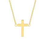 14K Plain Gold Cross Pendant Necklace - Crucifix Jewelry - Gianni Deloro