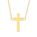 14K Plain Gold Cross Pendant Necklace - Crucifix Jewelry - Gianni Deloro