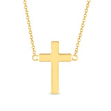 14K Plain Gold Cross Pendant Necklace - Crucifix Jewelry - Gianni Deloro