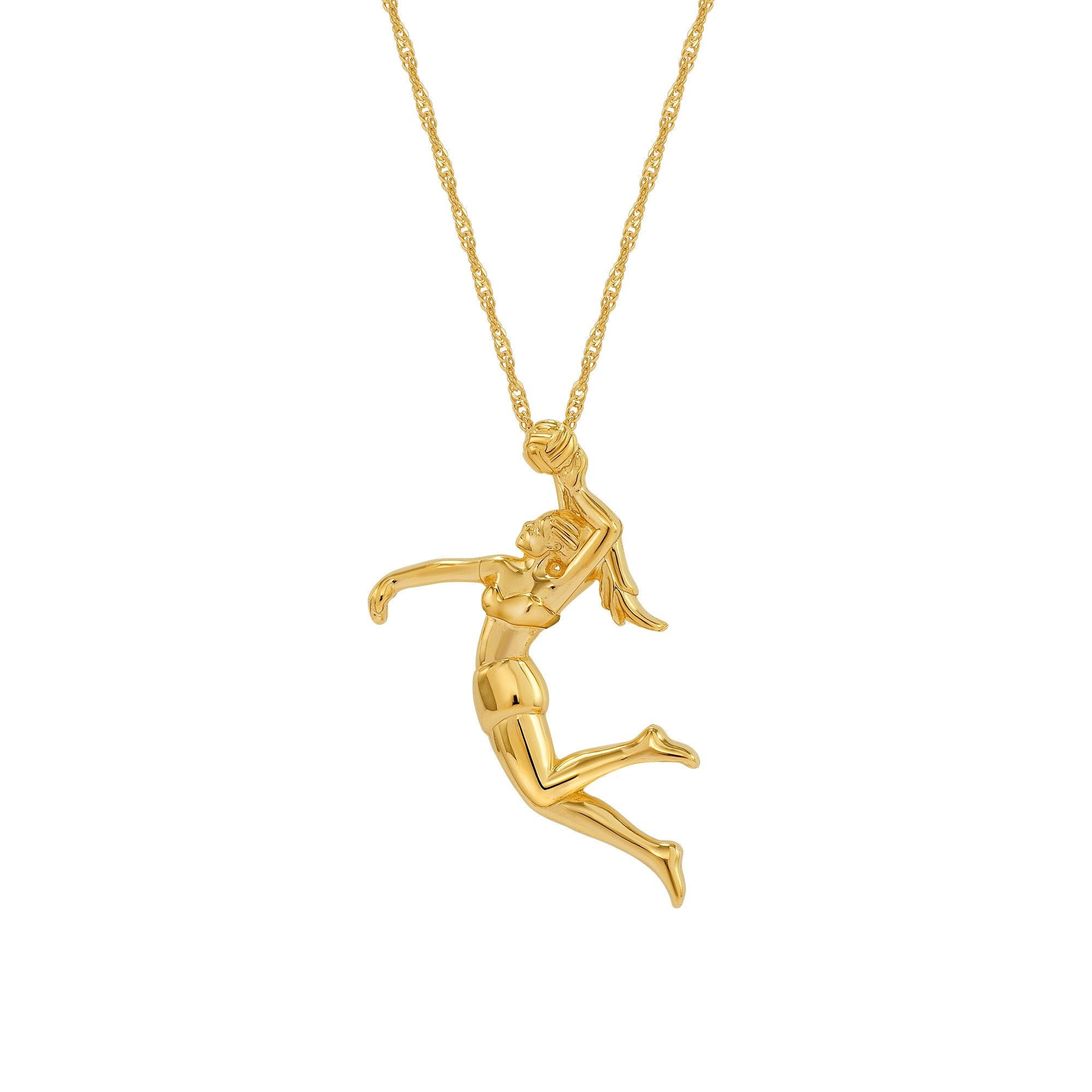 14K Gold Volleyball Player Necklace - Gianni Deloro