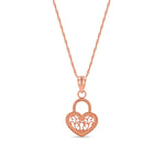 14K Gold Heart Lock Necklace - Gianni Deloro
