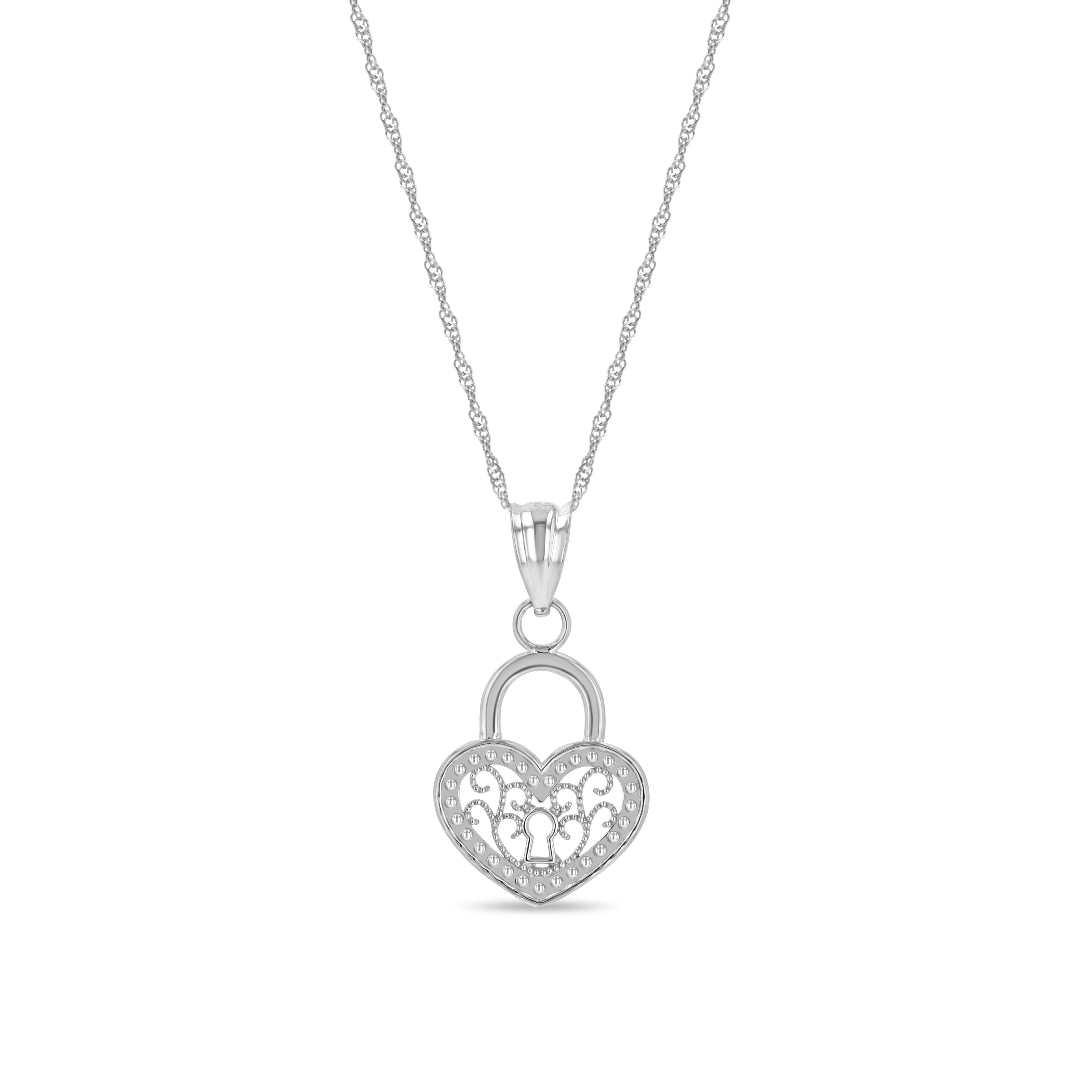 14K Gold Heart Lock Necklace - Gianni Deloro