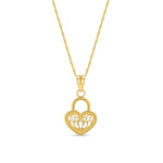 14K Gold Heart Lock Necklace - Gianni Deloro