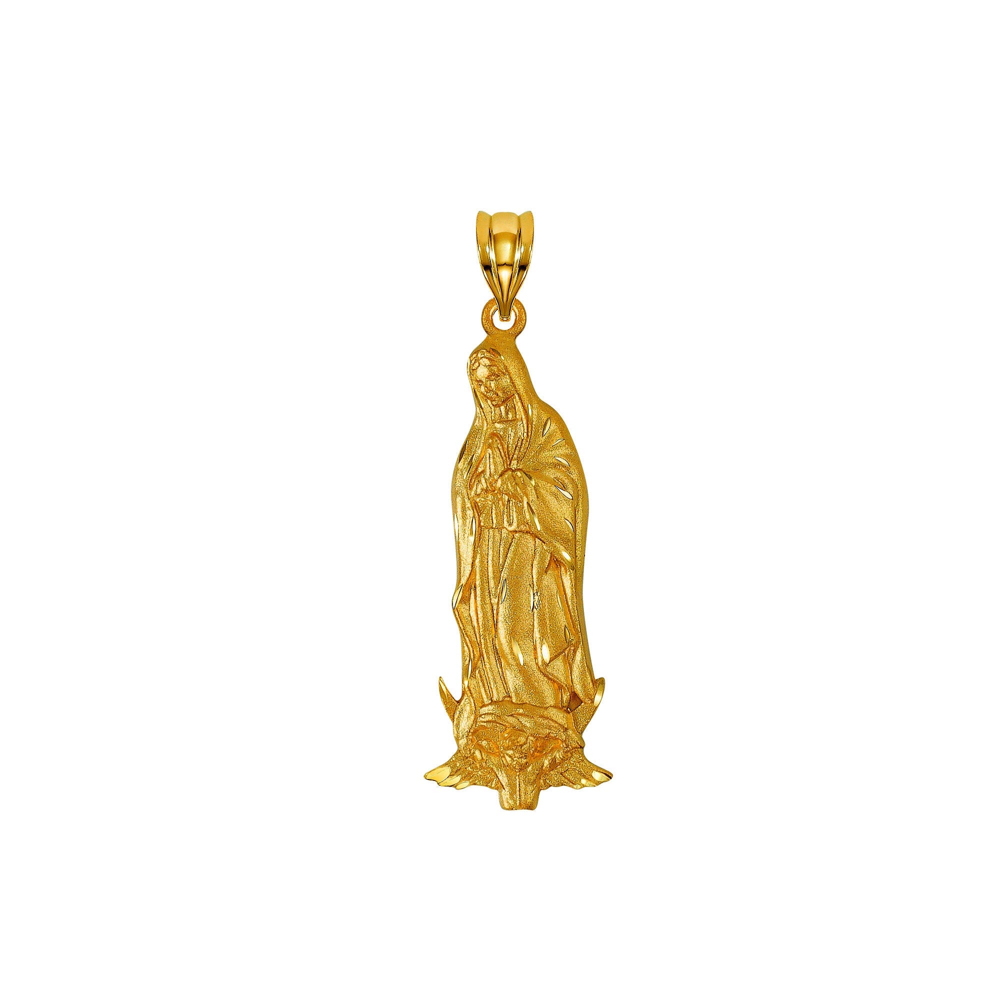14K Gold Our Lady Of Guadalupe Pendant Virgin Mary Charm Gianni Deloro