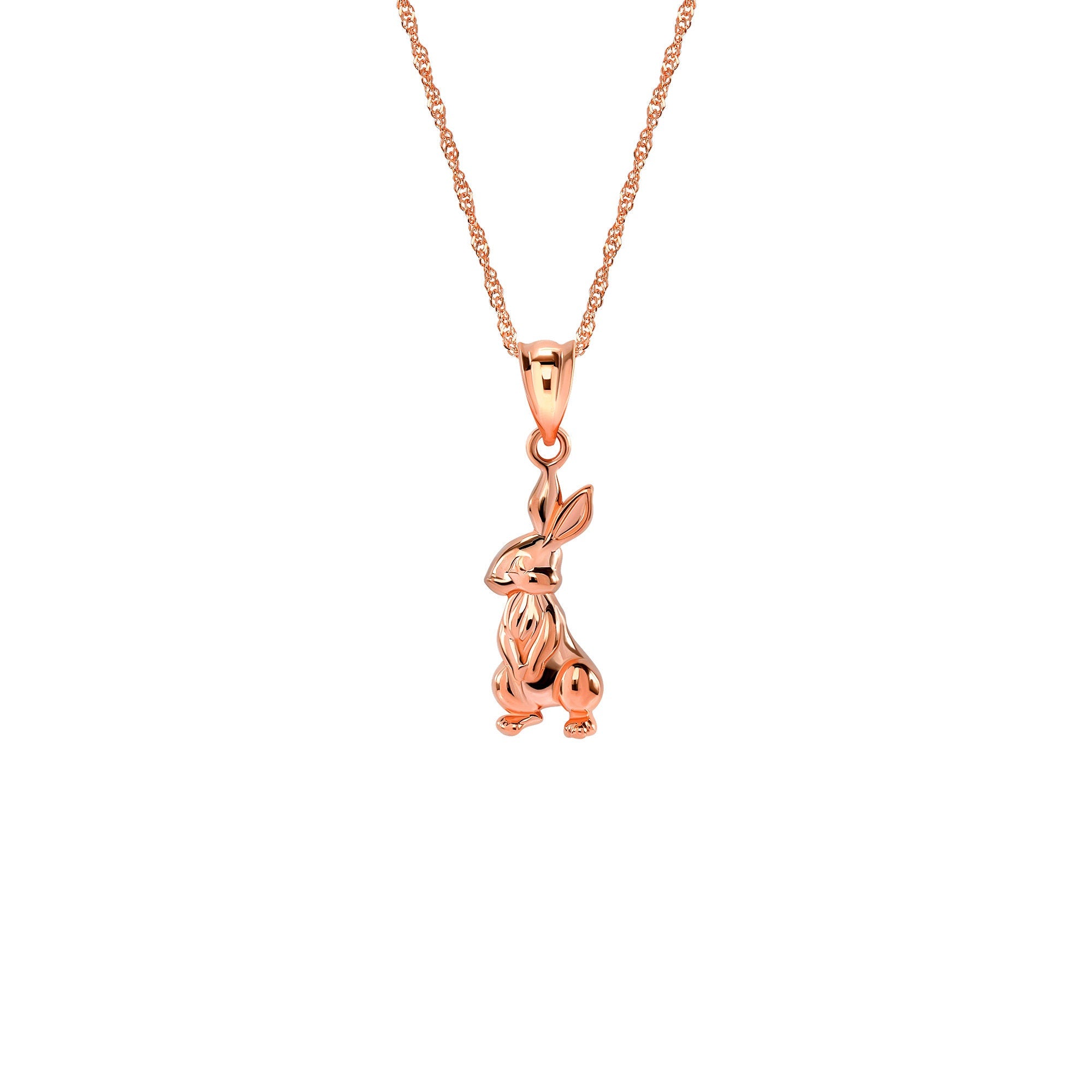 14K Gold Rabbit Charm Necklace - Cute Jewelry for Women - Gianni Deloro