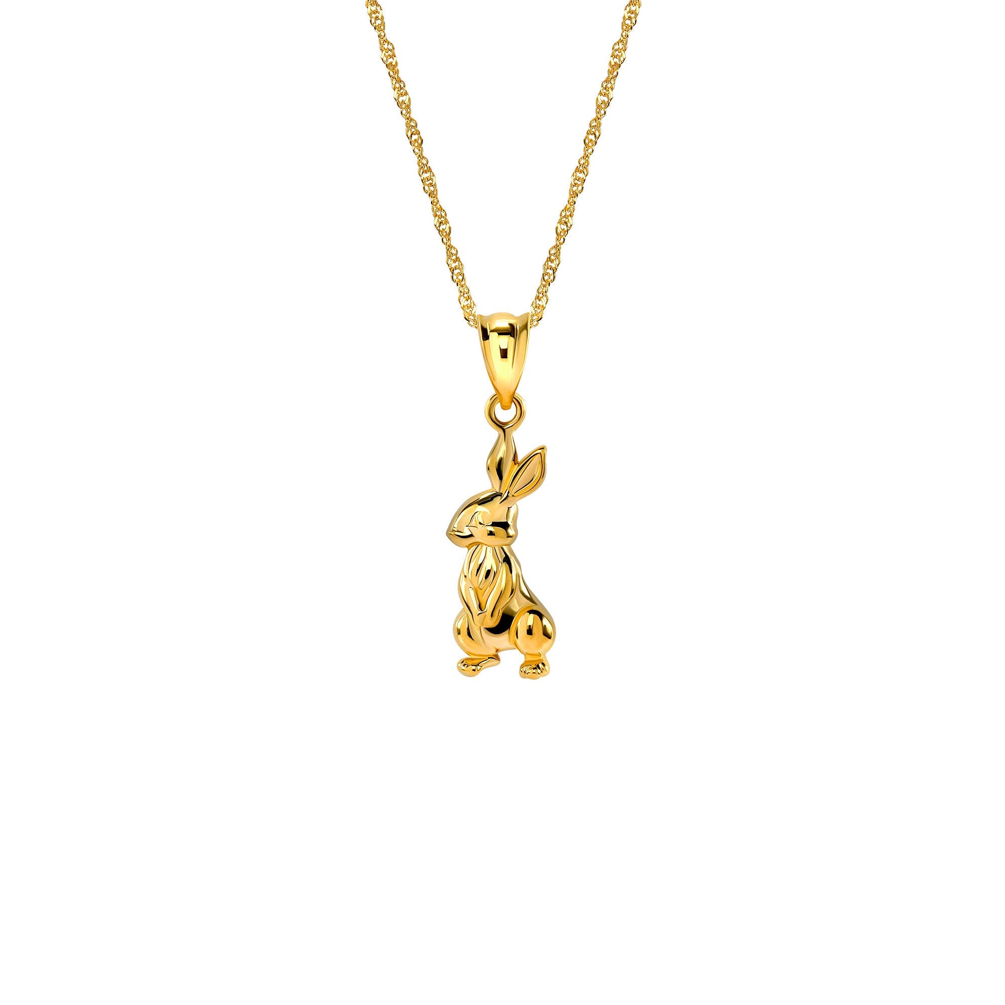 14K Gold Rabbit Charm Necklace - Cute Jewelry for Women - Gianni Deloro