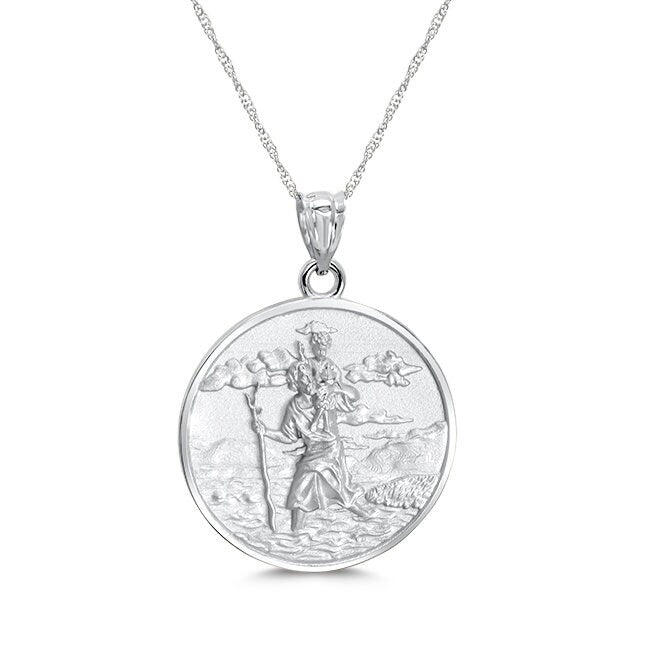 14K Gold Saint Christopher Pendant Necklace - Catholic Jewelry - Gianni Deloro