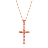 14K Gold Twisted Cross Necklace - Gianni Deloro