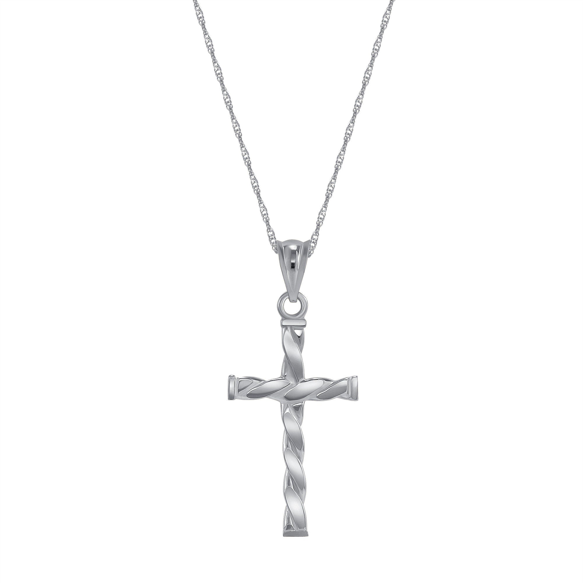 14K Gold Twisted Cross Necklace - Gianni Deloro
