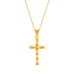 14K Gold Twisted Cross Necklace - Gianni Deloro