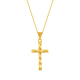 14K Gold Twisted Cross Necklace - Gianni Deloro