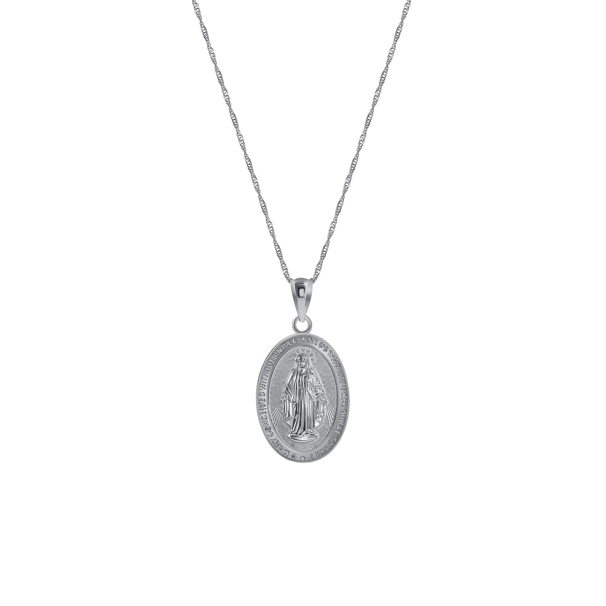 14K Gold Virgin Mary Necklace - Christian Jewelry - Gianni Deloro