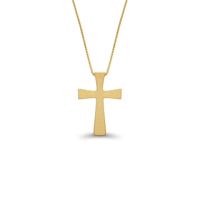 14K Plain Gold Cross Necklace Dainty Christian Jewelry – Gianni