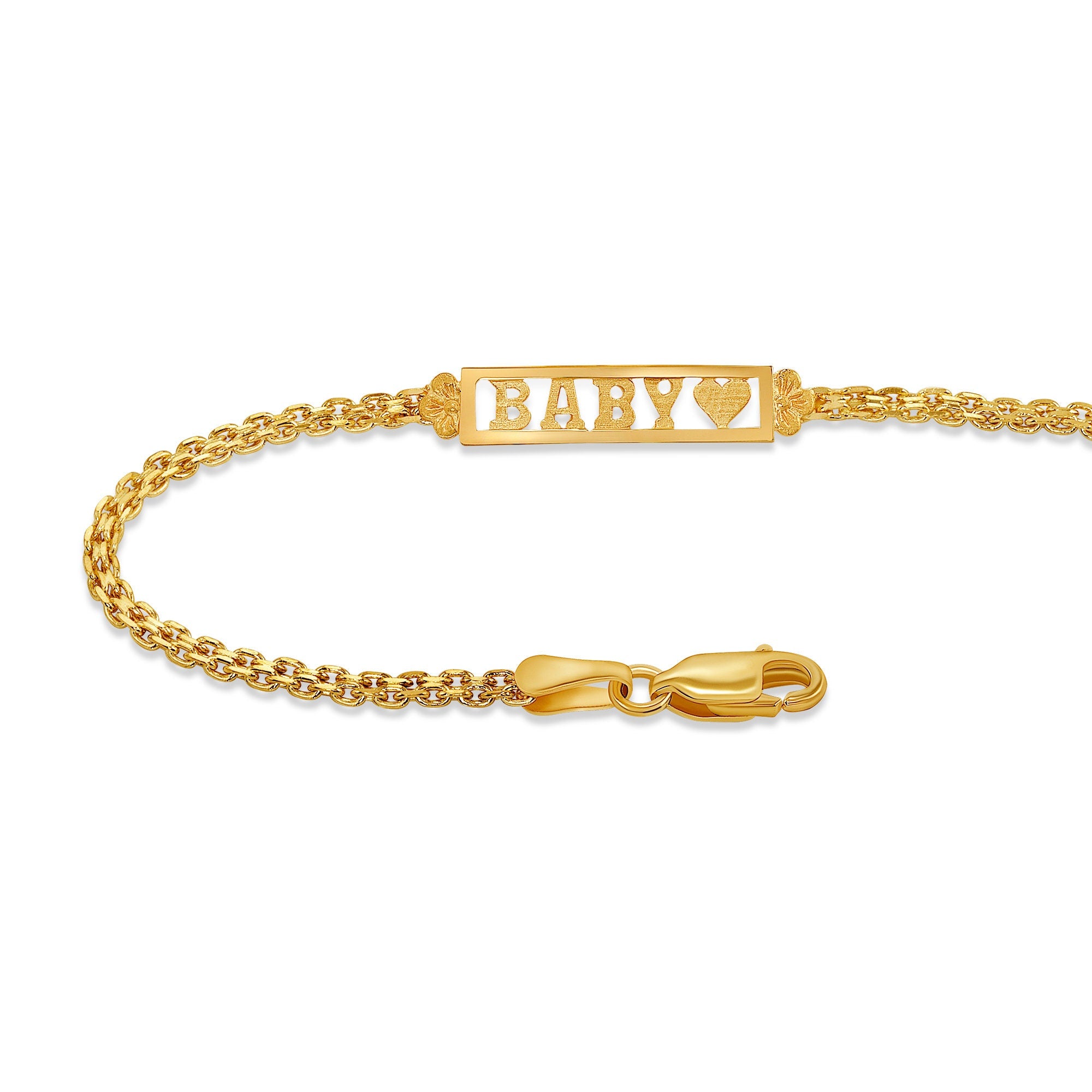 14K Solid Gold Baby Bracelet Cute Kids ID Jewelry Gianni Deloro