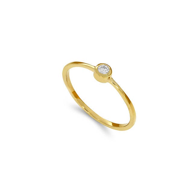 14K Gold Diamond Bezel Ring - Gold Rings for Women - Gianni Deloro