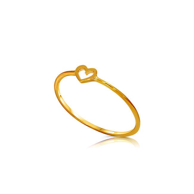 14K Gold Stackable Dainty Heart Ring - Stackable Rings - Gianni Deloro