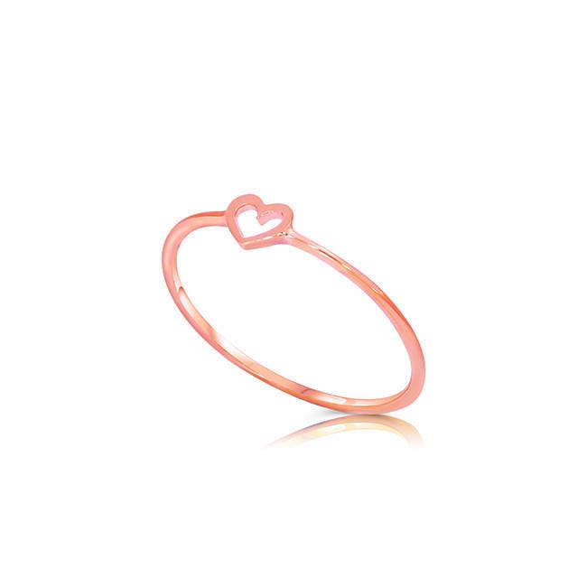 14K Gold Stackable Dainty Heart Ring - Stackable Rings - Gianni Deloro