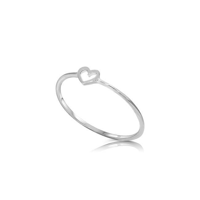 14K Gold Stackable Dainty Heart Ring - Stackable Rings - Gianni Deloro