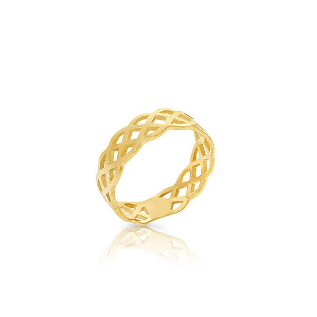 14k solid gold twisted ring