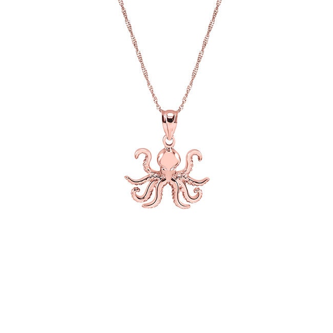 14K Gold Octopus Necklace