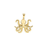 14k solid gold Octopus Pendant
