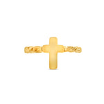 14K Gold Twisted Cross Ring - Christian Rings - Gianni Deloro
