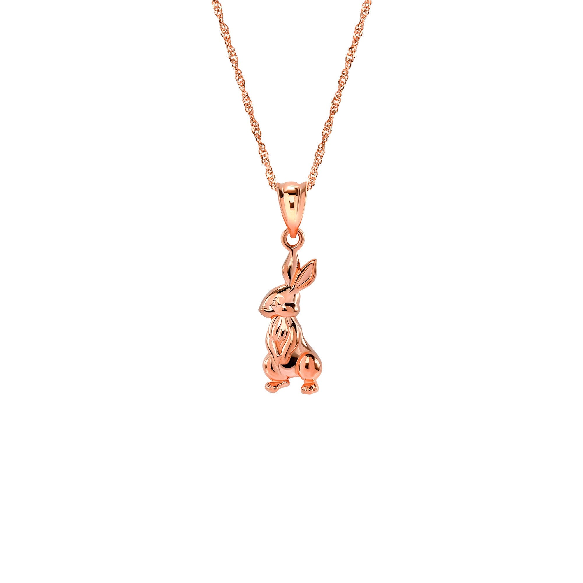 14K Gold Easter Bunny Necklace