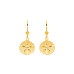 14K Gold Sand Dollar Leverback Earrings – Beach Jewelry - Gianni Deloro