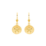 14K Gold Sand Dollar Leverback Earrings – Beach Jewelry - Gianni Deloro