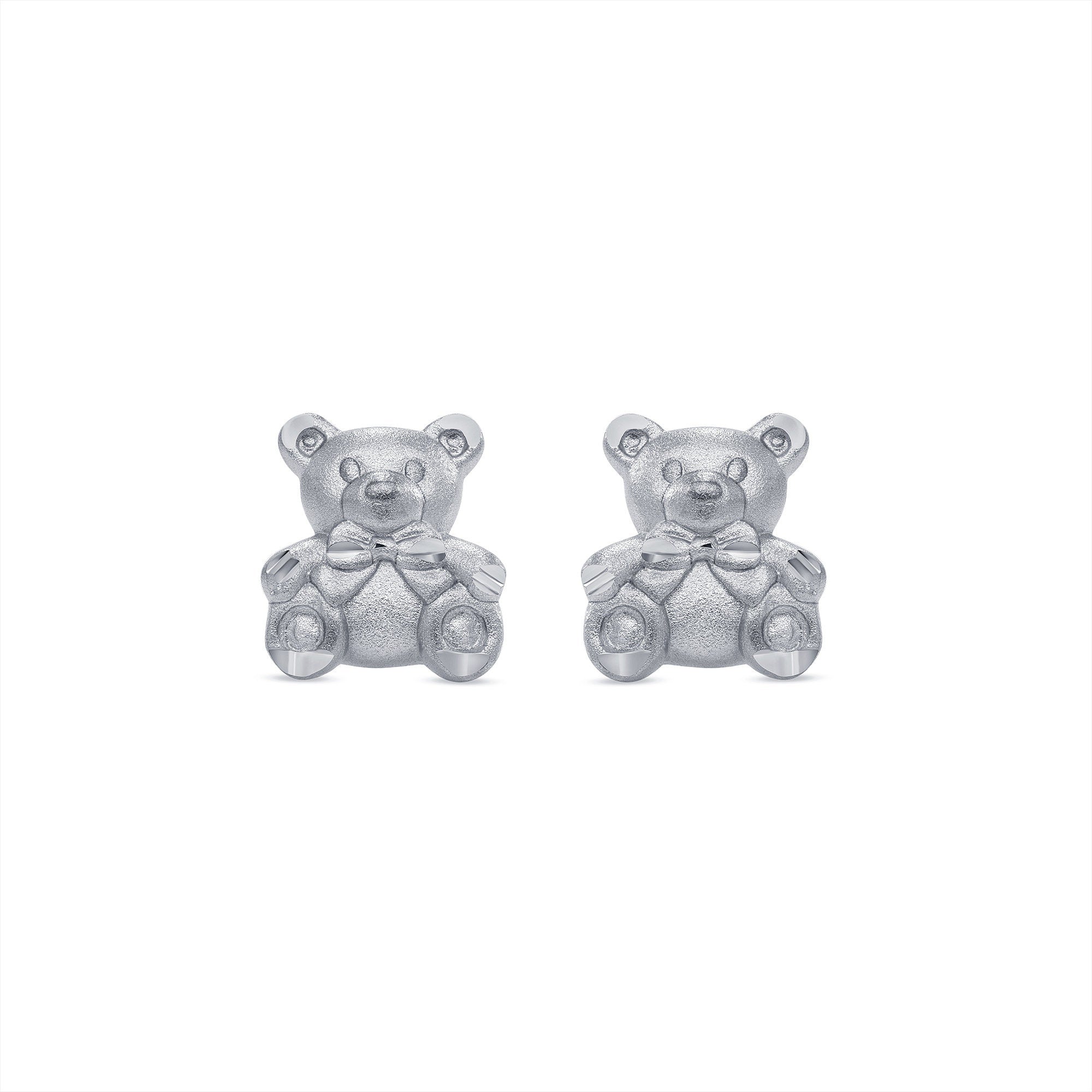 14K Gold Teddy Bear Stud Earrings