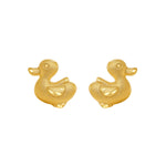 14K Gold Duck Stud Earrings – Adorable Animal Jewelry - Gianni Deloro
