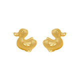14K Gold Duck Stud Earrings – Adorable Animal Jewelry - Gianni Deloro
