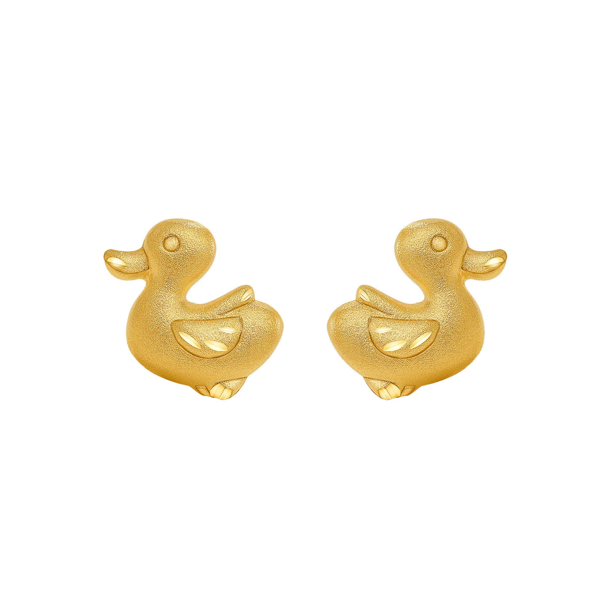 14K Gold Duck Stud Earrings – Adorable Animal Jewelry - Gianni Deloro