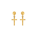 14K Gold Cross Drop Earrings – Unique Christian Jewelry - Gianni Deloro