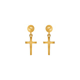 14K Gold Cross Drop Earrings – Unique Christian Jewelry - Gianni Deloro