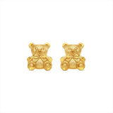 14K Gold Teddy Bear Stud Earrings – Gold Jewelry - Gianni Deloro