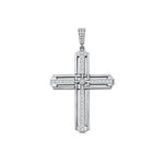 14K White Gold Diamond Cross Pendant - Christian Jewelry - Gianni Deloro