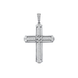 14K White Gold Diamond Cross Pendant - Christian Jewelry - Gianni Deloro