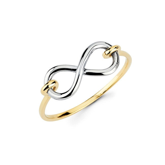 14K Gold Two-Tone Infinity Ring