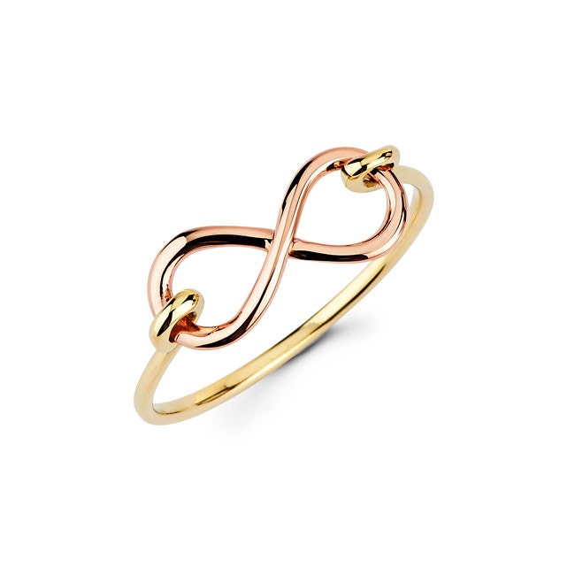 14K Two-Tone Gold Infinity Ring - Gold Rings - Gianni Deloro