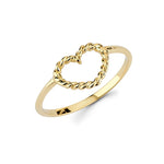 14K Gold Twisted Heart Shaped Ring - Gianni Deloro